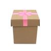 FELANAS 6 Pack Cardboard Gift Boxes Large Gift Boxes with Ribbon | Wrapping Clothing Boxes for Gifts, Mailing, Clothes, Robe | 16 x 17 x 19 CM : 6.5" x 6.5" x 7.5" | Light Pink Ribbon view 2
