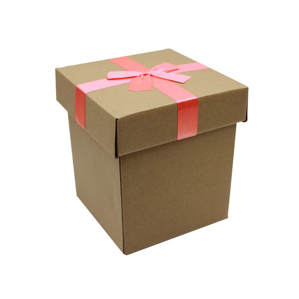 FELANAS 6 Pack Cardboard Gift Boxes Large Gift Boxes with Ribbon | Wrapping Clothing Boxes for Gifts, Mailing, Clothes, Robe | 16 x 17 x 19 CM : 6.5" x 6.5" x 7.5" | Pink Ribbon