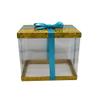 FELANAS 6 Pack Acetate Gift Boxes Iridescent Top with Ribbon | Wrapping Clothing Boxes for Gifts, Mailing, Clothes | 27 x 20 x 25.5 CM : 10.8" x 8" x 10" | Gift Cardboard Boxes (Golden/Light Blue Ribbon) view 2