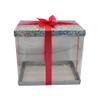 FELANAS 6 Pack Acetate Gift Boxes Iridescent Top with Ribbon | Wrapping Clothing Boxes for Gifts, Mailing, Clothes | 27 x 20 x 25.5 CM : 10.8" x 8" x 10" | Gift Cardboard Boxes (Silver/Pink Ribbon) view 2