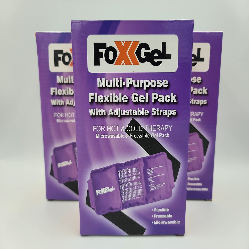 3 Pack Hot & Cold Multi Purpose Flexible Gel Pack with Adjustable Straps ~ for Hot or Cold Therapy