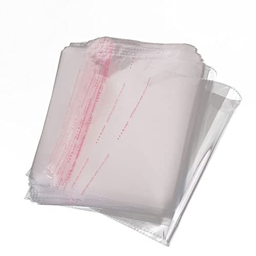 100 Pcs Clear Cellophane Plastic Bags, 20x30+4cm / 24x35+4cm / 30x40+4cm T-Shirt Clear Garment Cellophane Bags for Packaging Clothing, Shirts, Decorative Wrappers, Party Favors, Artwork and More
