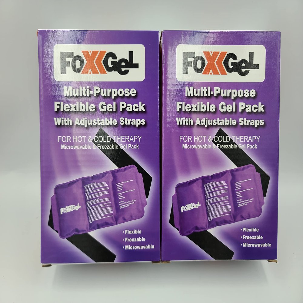 2 Pack Hot & Cold Multi Purpose Flexible Gel Pack with Adjustable Straps ~ for Hot or Cold Therapy