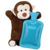 HomeTop Premium Classic Rubber Hot or Cold Water Bottle with Cute Stuffed Monkey Cover (2 Liters, Blue) view 1