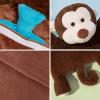 HomeTop Premium Classic Rubber Hot or Cold Water Bottle with Cute Stuffed Monkey Cover (2 Liters, Blue) view 3