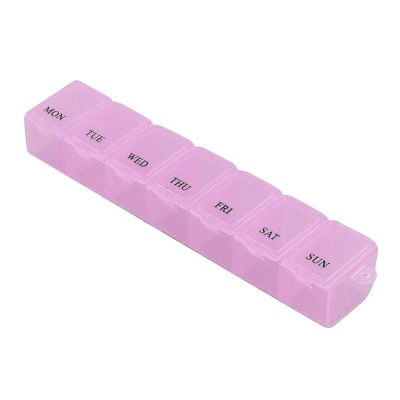 HANRUO 7 Day Daily Organiser Box Storage Dispenser Travel Weekly (Color : Pink Medicine Box)