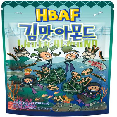 [Official Gilim HBAF Brand] Korean Seasoned Almonds (Laver, 1 x 210 gram pack)