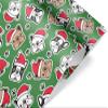 Santa French Bulldog Christmas Wrapping Paper, Holiday Puppy Gift Wrap Party Decoration (Green, 12 foot x 29 inch roll) view 1