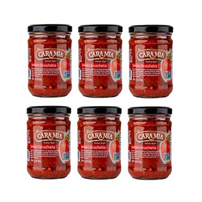 CARA MIA Italian Style Tomato Bruschetta 6 Glass Jars Net Wt. 14.8 oz. 420g. each