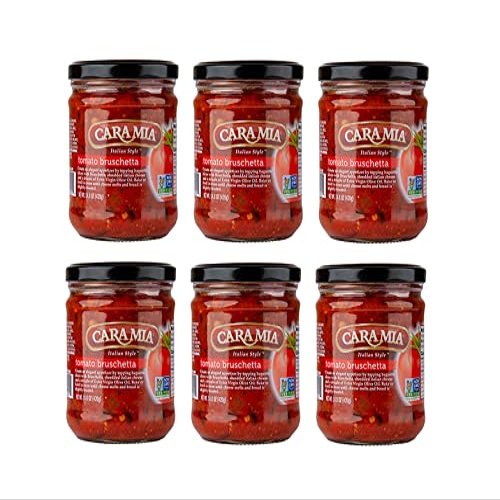 CARA MIA Italian Style Tomato Bruschetta 6 Glass Jars Net Wt. 14.8 oz. 420g. each