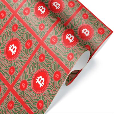 Christmas Cryptocurrency Coin Premium Wrapping Paper Roll Gift Wrap Sheet for Presents Birthday Party Decorations (12 foot x 30 inch roll)