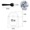 MR.FOAM 12oz Disposable Clear Plastic Cups with Lids ,25 Pack Dessert for Parfait Ice Cream Fruit Iced Cold Drinks Wedding Thanksgiving Halloween Christmas Party (No Hole), 50 Count (Pack of 1) view 2