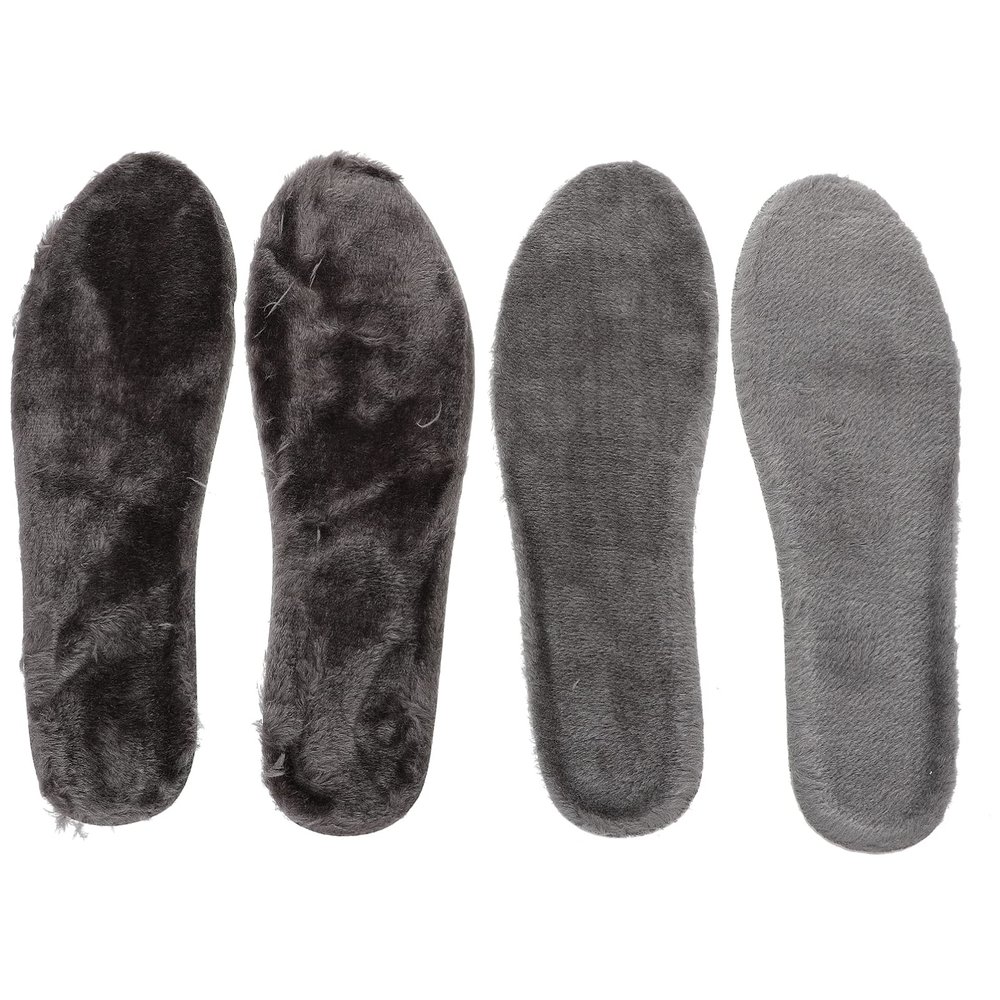 2 Pairs Insole Winter Shoe Mat Shoes Arch Sweat Absorbing Inserts Warm Foot Pad Elevator Insert Fluff Pads Sports Men and Women Plush Absorb Sweat