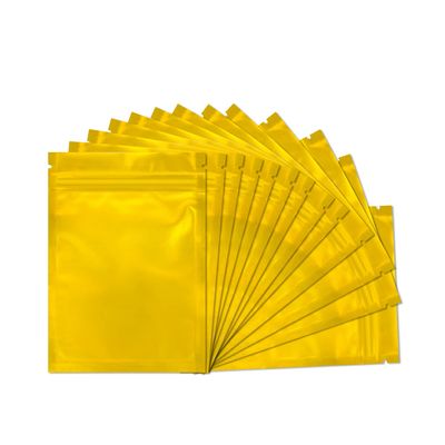 100 Pack Smell Proof Bags 3 x 4 Inch Resealable Mylar Bags Foil Pouch Flat Bag with Front Window Golden