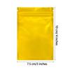 100 Pack Smell Proof Bags 3 x 4 Inch Resealable Mylar Bags Foil Pouch Flat Bag with Front Window Golden view 3