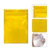 100 Pack Smell Proof Bags 3 x 4 Inch Resealable Mylar Bags Foil Pouch Flat Bag with Front Window Golden view 4