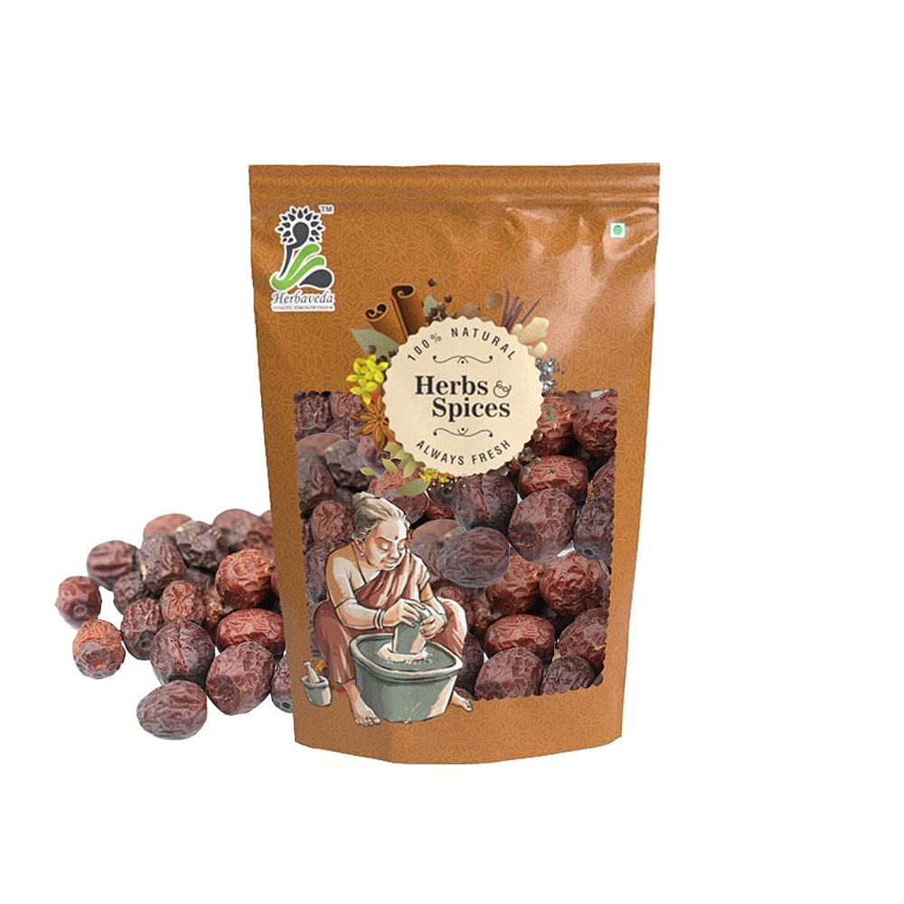 Admart Herbaveda- Unnab BER red Dry (100g) | jujube | Zizyphus Sativa Gaetn | Jujube Dry Fruit