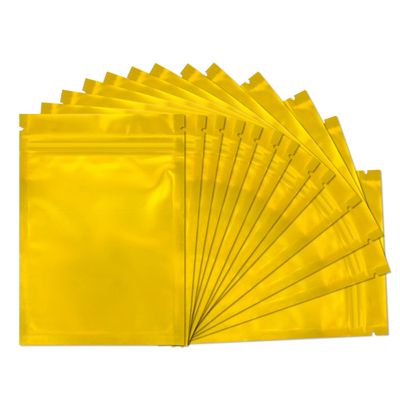 100 Pack Mylar Bags 5.5 x 7.8 Inch Resealable Foil Pouch Bag Food Storage with Front Window Golden