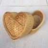 5" Kratip Thai Handicraft Sticky Rice Bamboo Basket Box Container Gift Box Heart Shape view 4