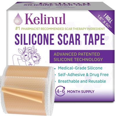 Silicone Scar Sheets(1.6'' x 60''Roll-1.5M) - Soft Silicone Gel Scar Tape Painless Silicone Tape Roll - Reusable, Medical Grade Silicone Scar Removal Strips for C-Sectio