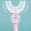 [Upgraded] U Shaped Toothbrush Kids Toddler Baby Toothbrushes 360 Degree Round Tooth Brush Extra Soft, Food Grade Silicone (Small (Age 2-6), Pink) view 2
