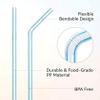 600pcs Plastic Drinking straws, Flexible straws, 8" Long, Stripes Multiple Colors Straws,suitable for various drinks, juice, milk, tea, cocktails, parties, daily use (600pcs) view 3
