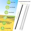 [100 Pcs] Biodegradable Compostable Individually Wrapped Straws - PLA Disposable Plant Based Black Straws (8.25" LongX0.23" Wide) view 3