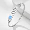 VNOX Medical Alert ID Bracelet for Women - Free Engraving-Stainless Steel Medical Alert ID Bangle Bracelet,5.7-6.9", Blue view 3