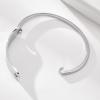 VNOX Medical Alert ID Bracelet for Women - Free Engraving-Stainless Steel Medical Alert ID Bangle Bracelet,5.7-6.9", Blue view 4