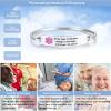 VNOX Medical Alert ID Bracelet for Women Free Engraving-Stainless Steel Medical Alert ID Bangle Bracelet,5.7-6.9" view 2