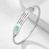 VNOX Medical Alert ID Bracelet for Women s Free Engraving-Stainless Steel Medical Alert ID Bangle Bracelet,5.7-6.9",Green view 3