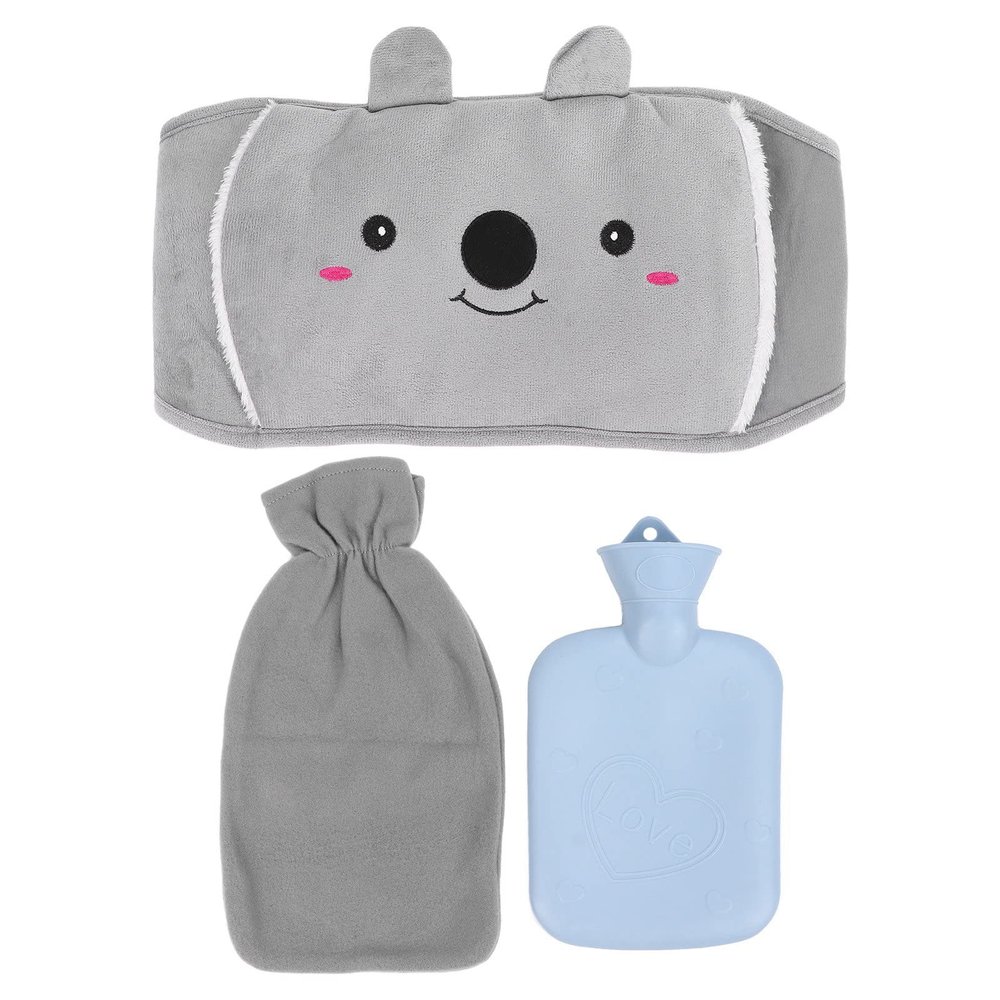 Hot Water Bag, Hot Water Bottle with Soft Cover, Rubber Water Injection Hot Water Bottle, with Waist Cover Feet Neck Hand and Shoulders Warmer for Menstrual Cramps for Girls(Blue)