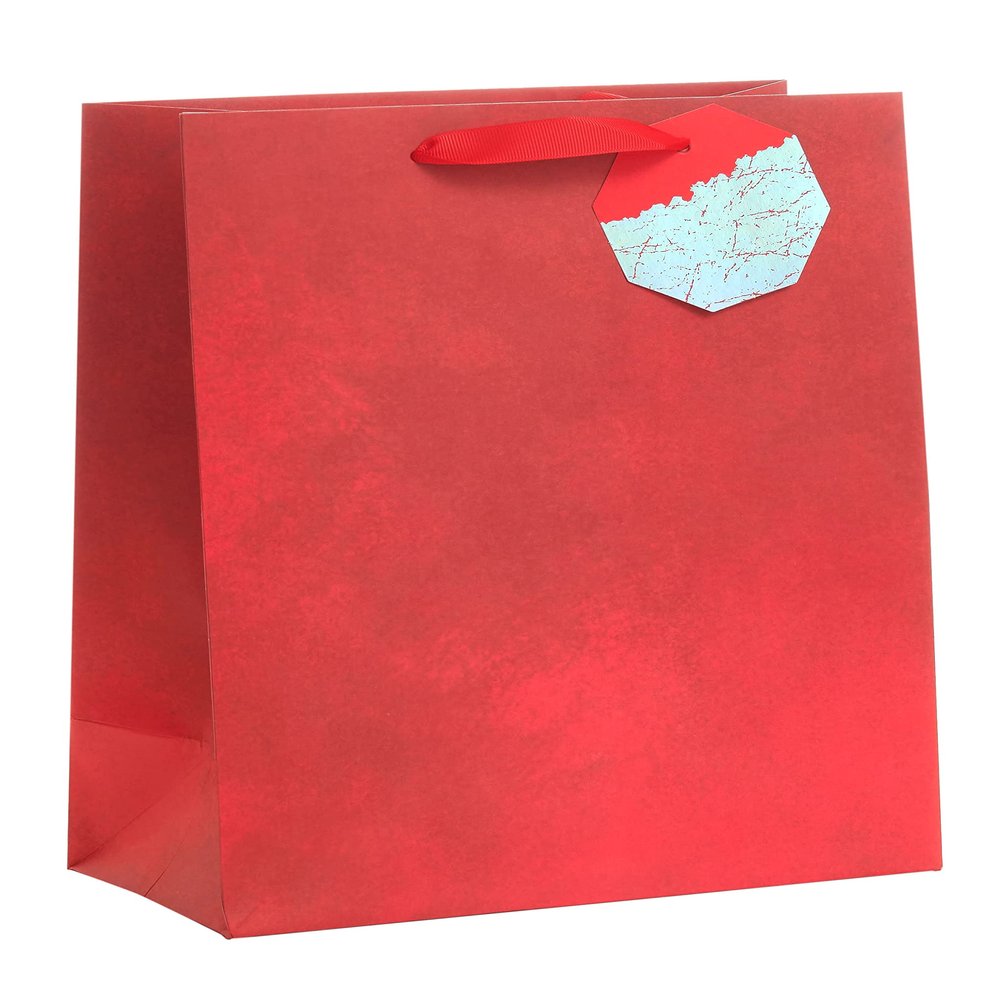UK Greetings | Large Gift Bag for Him/Her/Friend | Party Bags for Presents | Birthdays/Weddings/Congratulations/New School/University/Exam Results/Graduation | Red Design | 330 x 267 x 137 mm