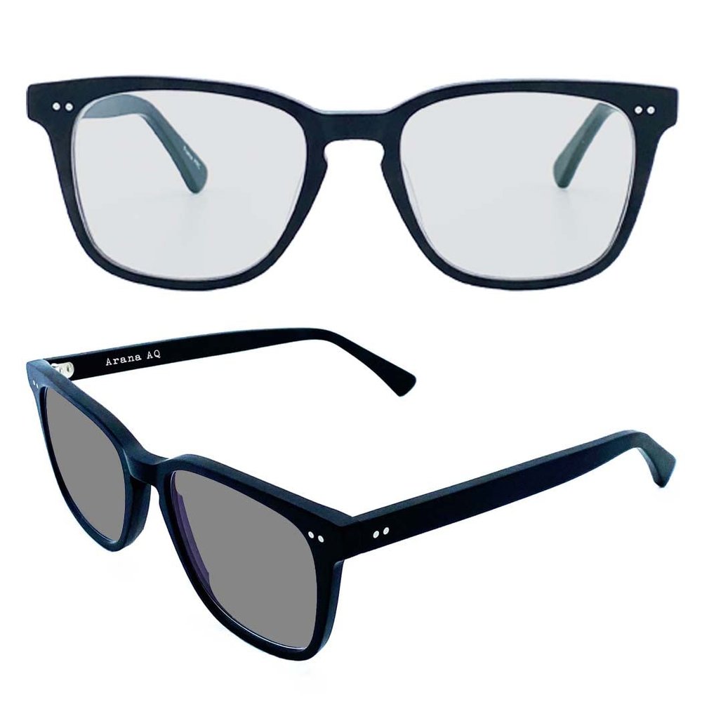 Arana AQ Blue Light Blocking Photochromic Reading Glasses +2.5 - Model A1004 Matte Black