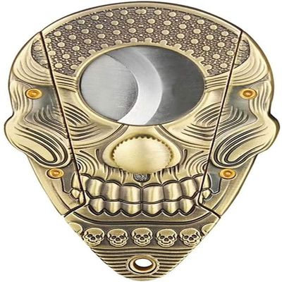 SMSOM Cigar Cutter Guillotine, Stainless Steel Double Blade Cigar Clippers, Portable Cigar Tool, Father, Boyfriend (Color : Gold)