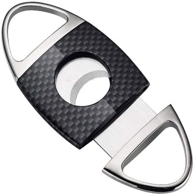 SMSOM Portable Cigar Cutter, Cigar Cutter Guillotine, Stainless Steel Double Blade, Father, Boyfriend (Color : Silver)