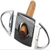 SMSOM Portable Cigar Cutter, Cigar Cutter Guillotine, Stainless Steel Double Blade, Father, Boyfriend (Color : Silver) view 2