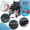 YOUFI Thick Memory Foam & Gel Seat Cushion, 18"X16"X4" Large Chair Cushion for Wheelchair Mobility Scooters, with Non-Slip Bottom and Carry Handle (Black) view 3