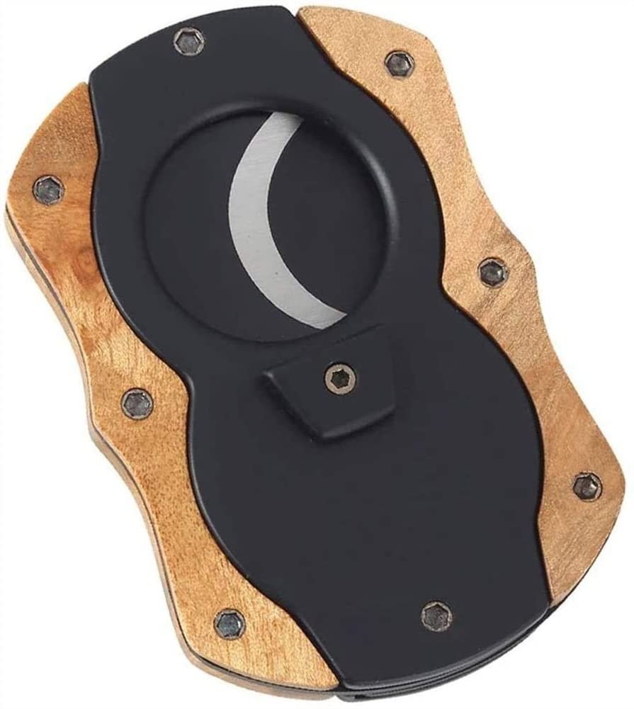 SMSOM Cigar Cutter, Stainless Steel Blade Cigar Guillotine, Portable Cigar Cutters, Cigar Tool, Safe Cut, Father, Boyfriend (Color : D)