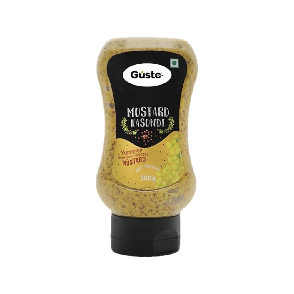 Gusto Foods Kasundi Mustard Sauce 300gram | Authentic Pungent for Salad Dressings | Traditional Kasundi Mustard Sauce Bengali