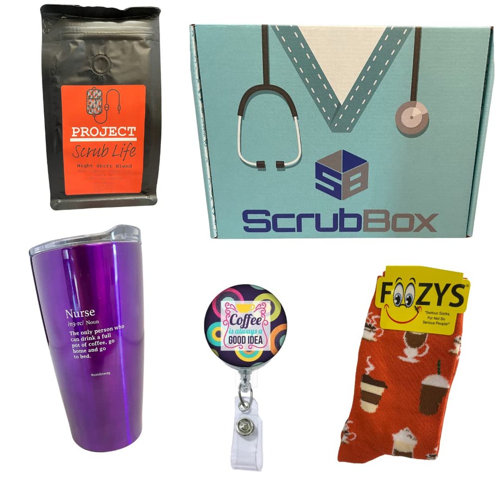 Nurse Gift, Scrub Box Night Shift Blend Coffee, Nursing Gift Set, Healthcare Gift