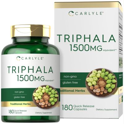 Carlyle Triphala Capsules | 180 Count | Herbal Supplement | Non-GMO and Gluten Free