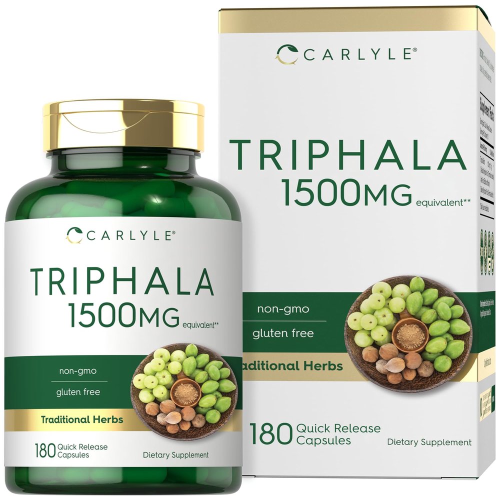 Carlyle Triphala Capsules | 180 Count | Herbal Supplement | Non-GMO and Gluten Free