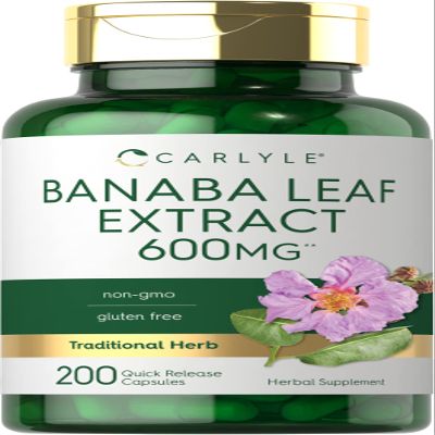 Carlyle Banaba Leaf Extract Capsules | 200 Count | Non-GMO, Gluten Free