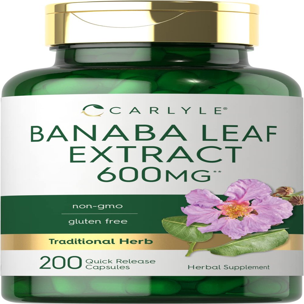 Carlyle Banaba Leaf Extract Capsules | 200 Count | Non-GMO, Gluten Free