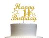14 Birthday Cake Topper Gold Glitter, Party Decoration Ideas, Premium Quality, Sturdy Doubled Sided Glitter, Acrylic Stick. Made in USA (14th) view 1