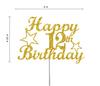 12 Birthday Cake Topper Gold Glitter, Party Decoration Ideas, Premium Quality, Sturdy Doubled Sided Glitter, Acrylic Stick. Made in USA (12th) view 2