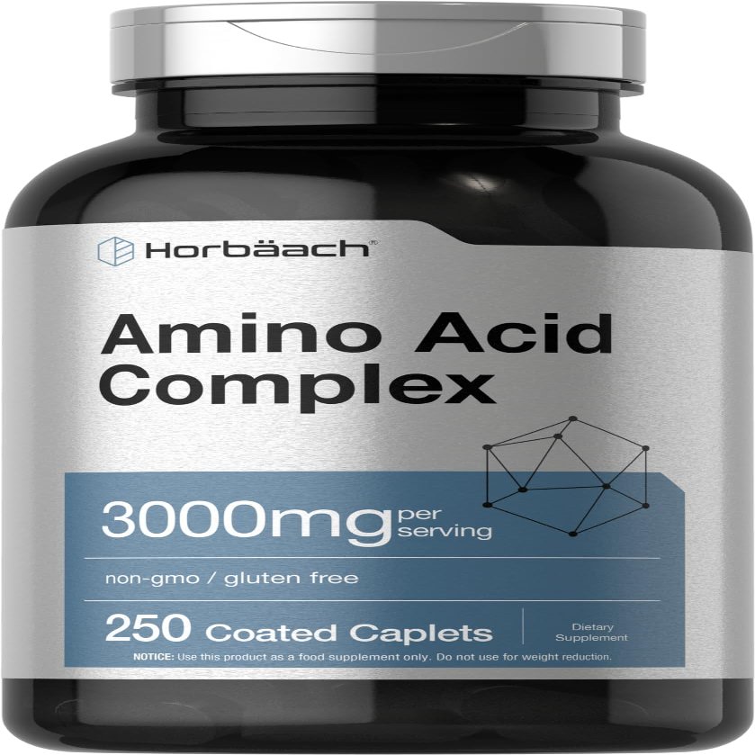 Horbach Amino Acid Complex 3000mg | 250 Caplets | Non-GMO, Gluten Free Supplement