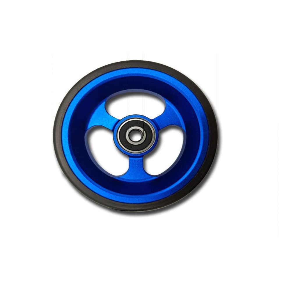 1 pcs Wheelchair Front Wheels 4 inch, Wheelchair Caster, Aluminum Rim, Wheelchair Front Wheels Replacement, Solid Tyre for Wheel Wheelchairs (Color : Blue, Size : 10cm/4in)
