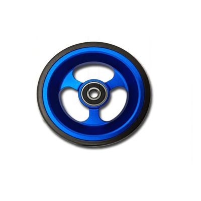 1 pcs Wheelchair Front Wheels 4 inch, Wheelchair Caster, Aluminum Rim, Wheelchair Front Wheels Replacement, Solid Tyre for Wheel Wheelchairs (Color : Blue, Size : /12cm/5in)